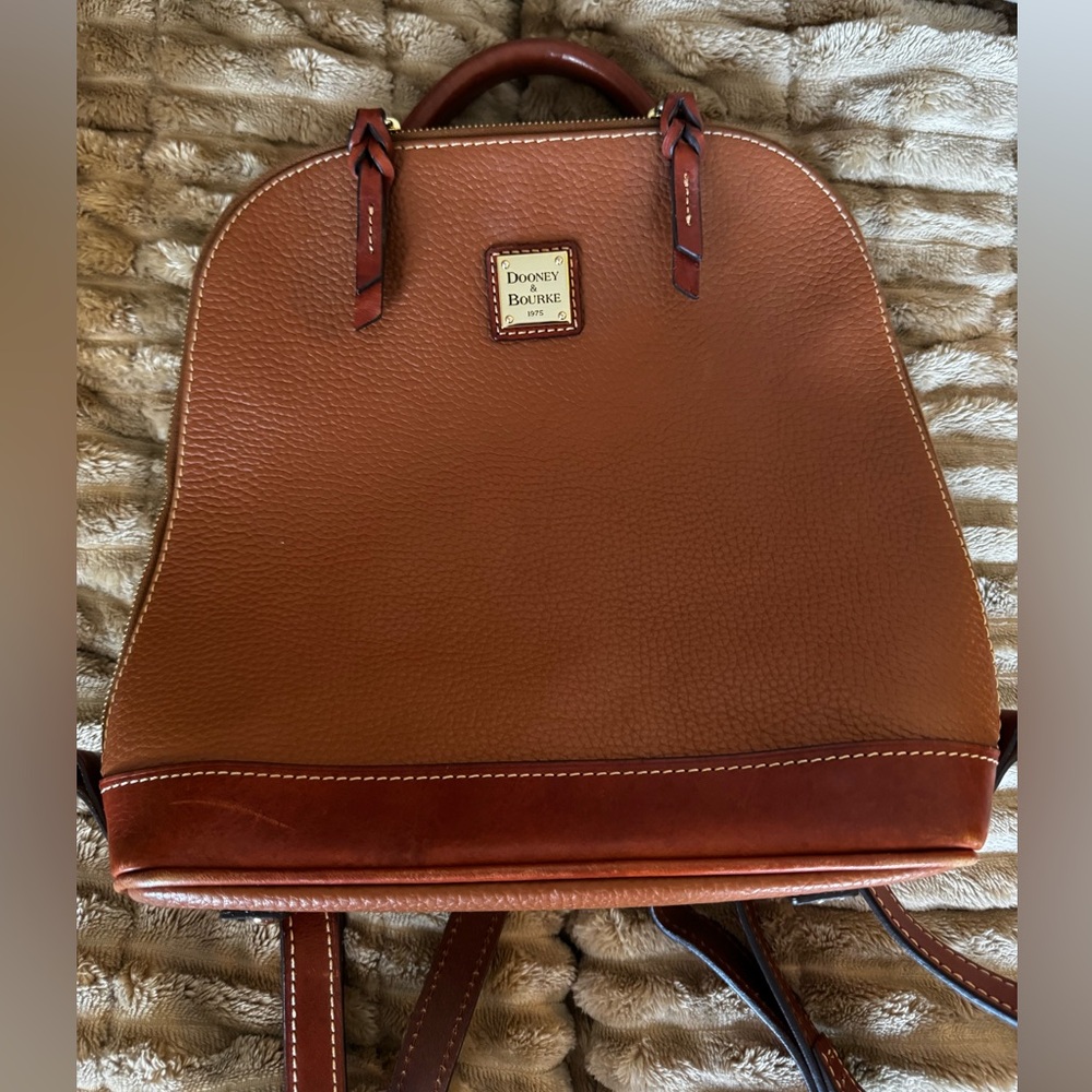 Dooney & Bourke Caramel Pebble Grain Zip Pod Backpack